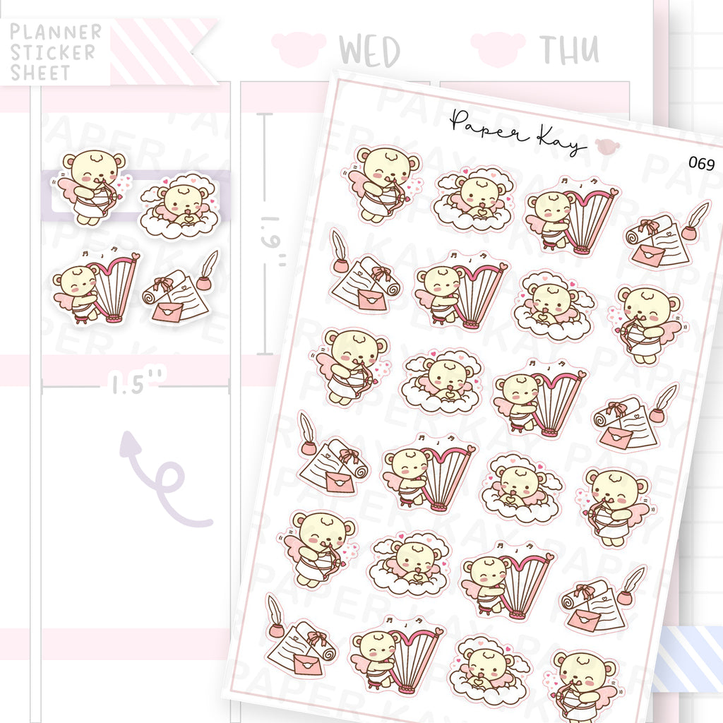 Cupid, Love Sticker Sheet