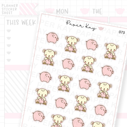 Piggy Bank / Save Money Sticker Sheet