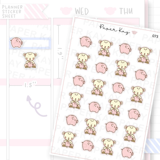 Piggy Bank / Save Money Sticker Sheet