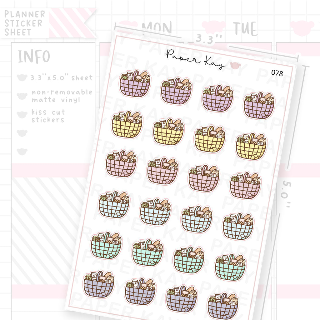 Food Shop / Grocery Shopping Sticker Sheet