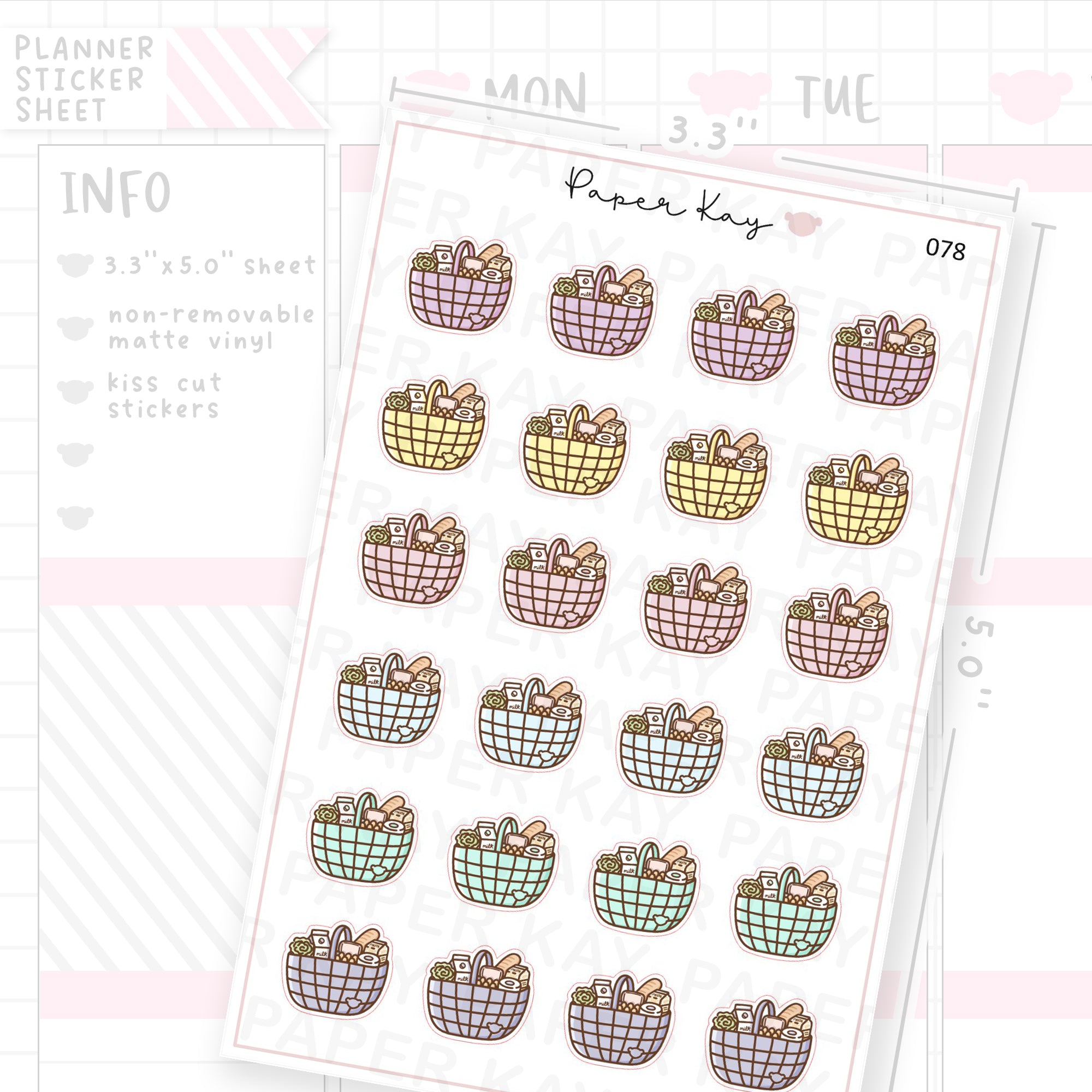 Food Shop / Grocery Shopping Sticker Sheet