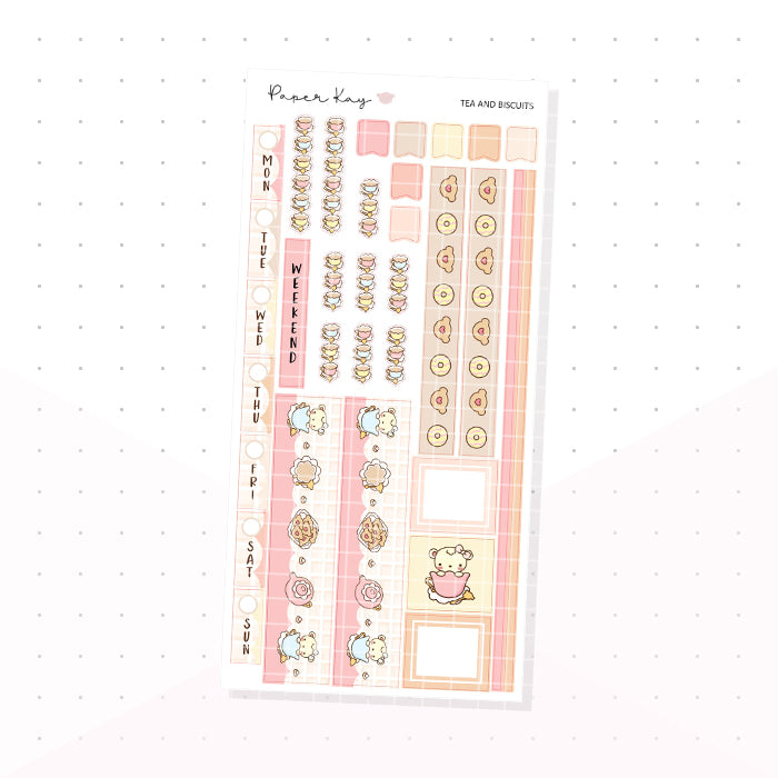 Tea and Biscuits Hobonichi Weeks Kit - Planner Stickers
