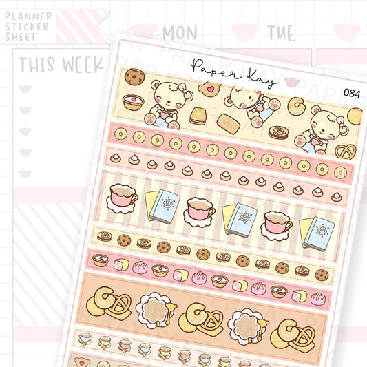 Tea and Biscuits, Washi Strip Sticker Sheet
