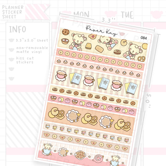 Tea and Biscuits, Washi Strip Sticker Sheet