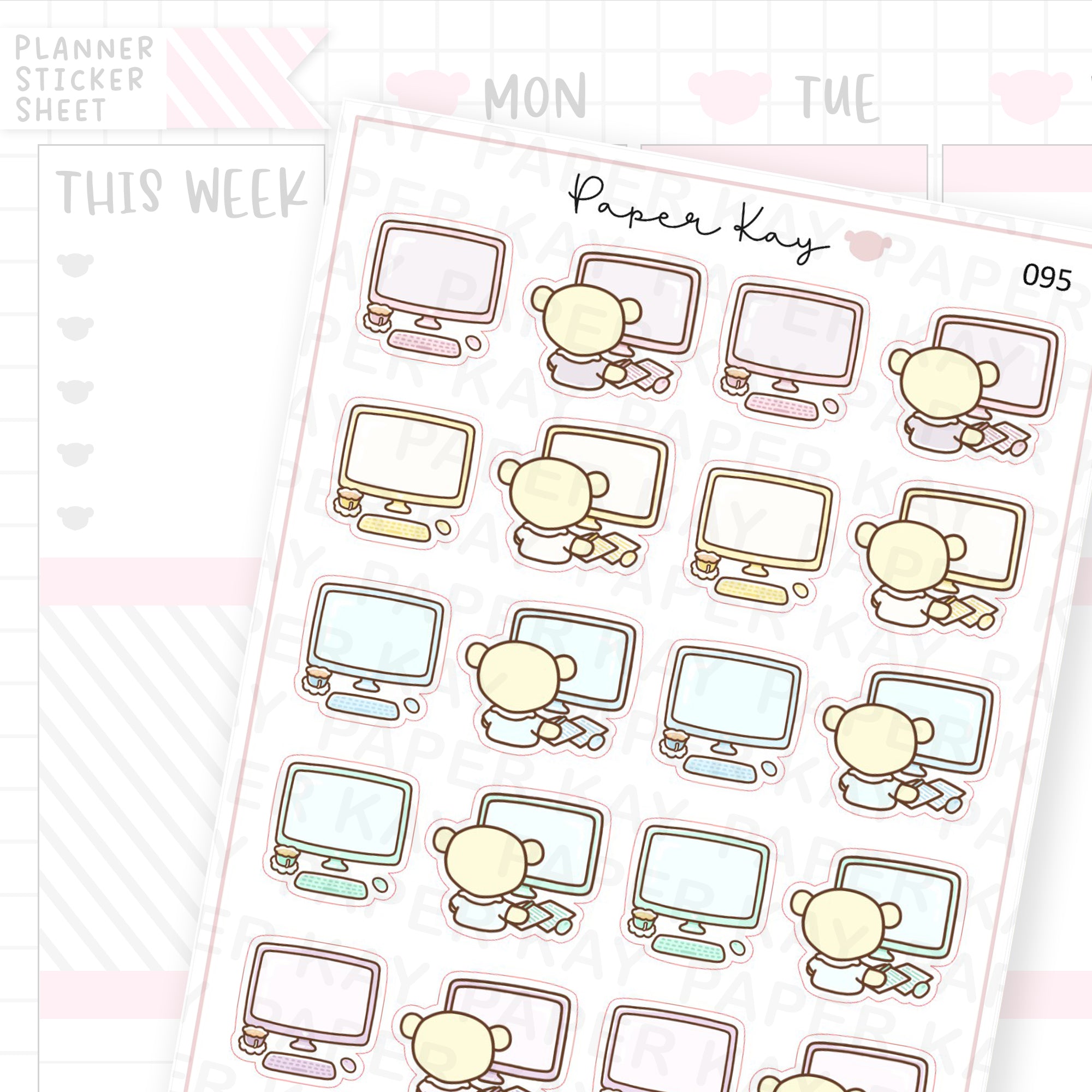 Computer / Work Sticker Sheet – Paper Kay