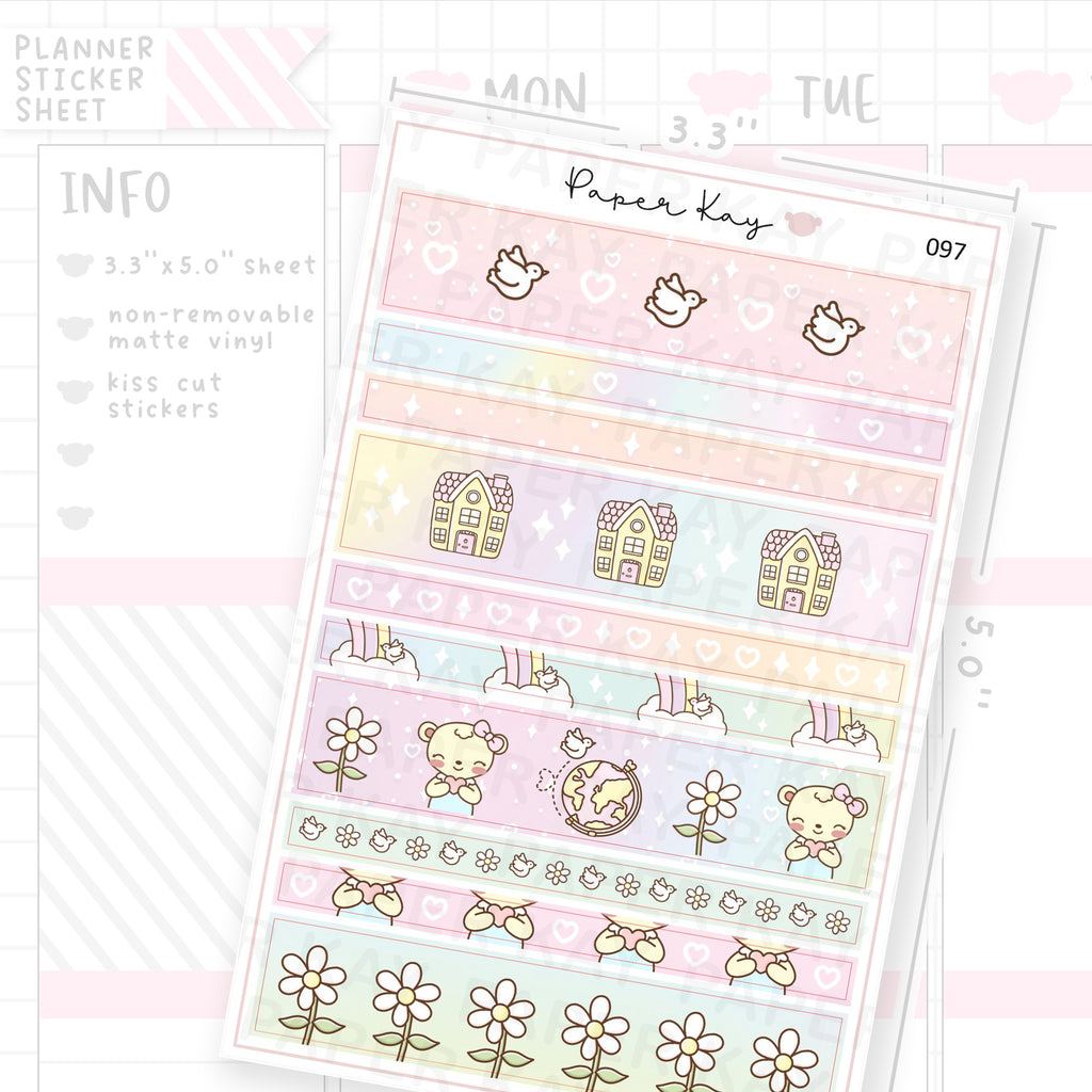 Hope, Washi Strip Sticker Sheet