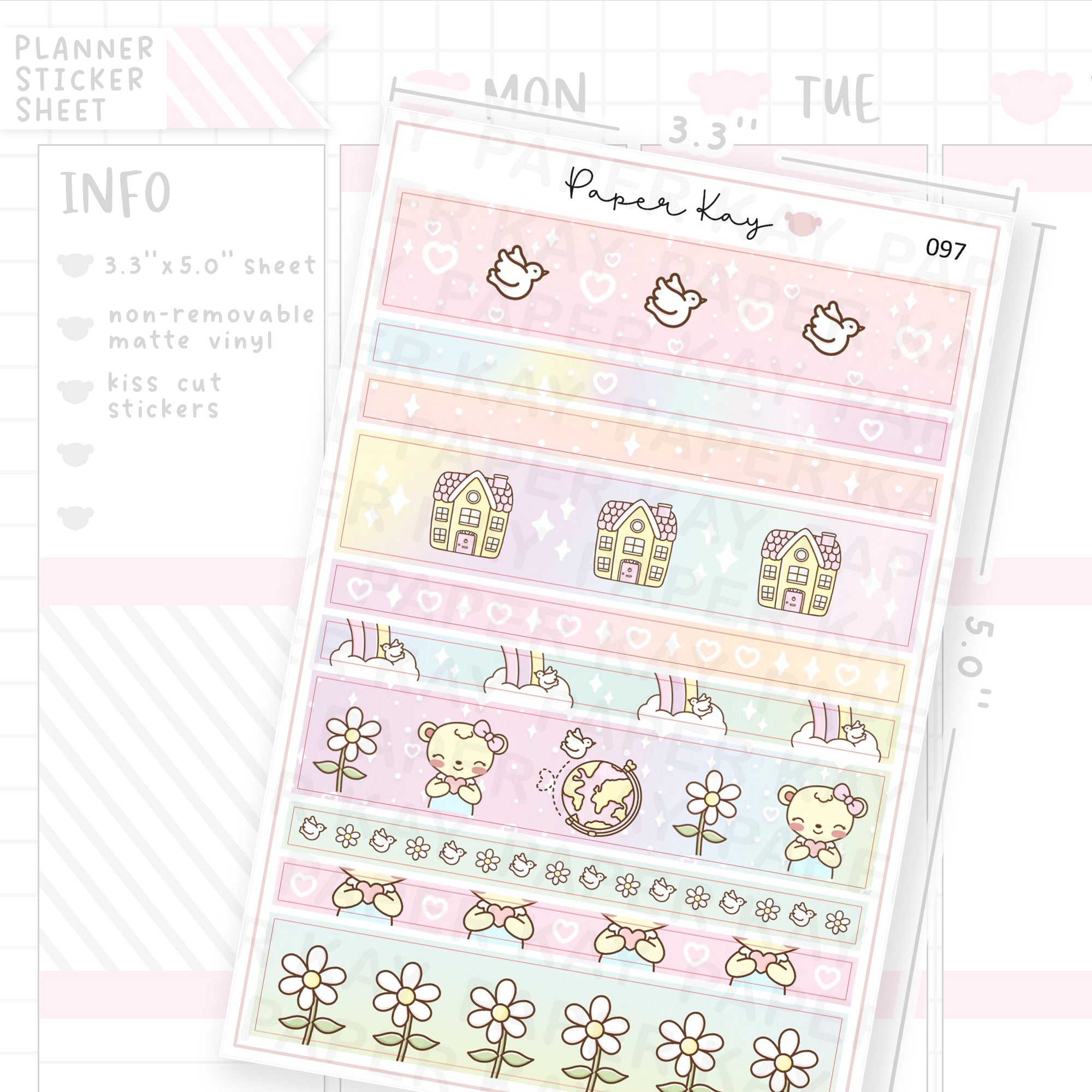 Hope, Washi Strip Sticker Sheet