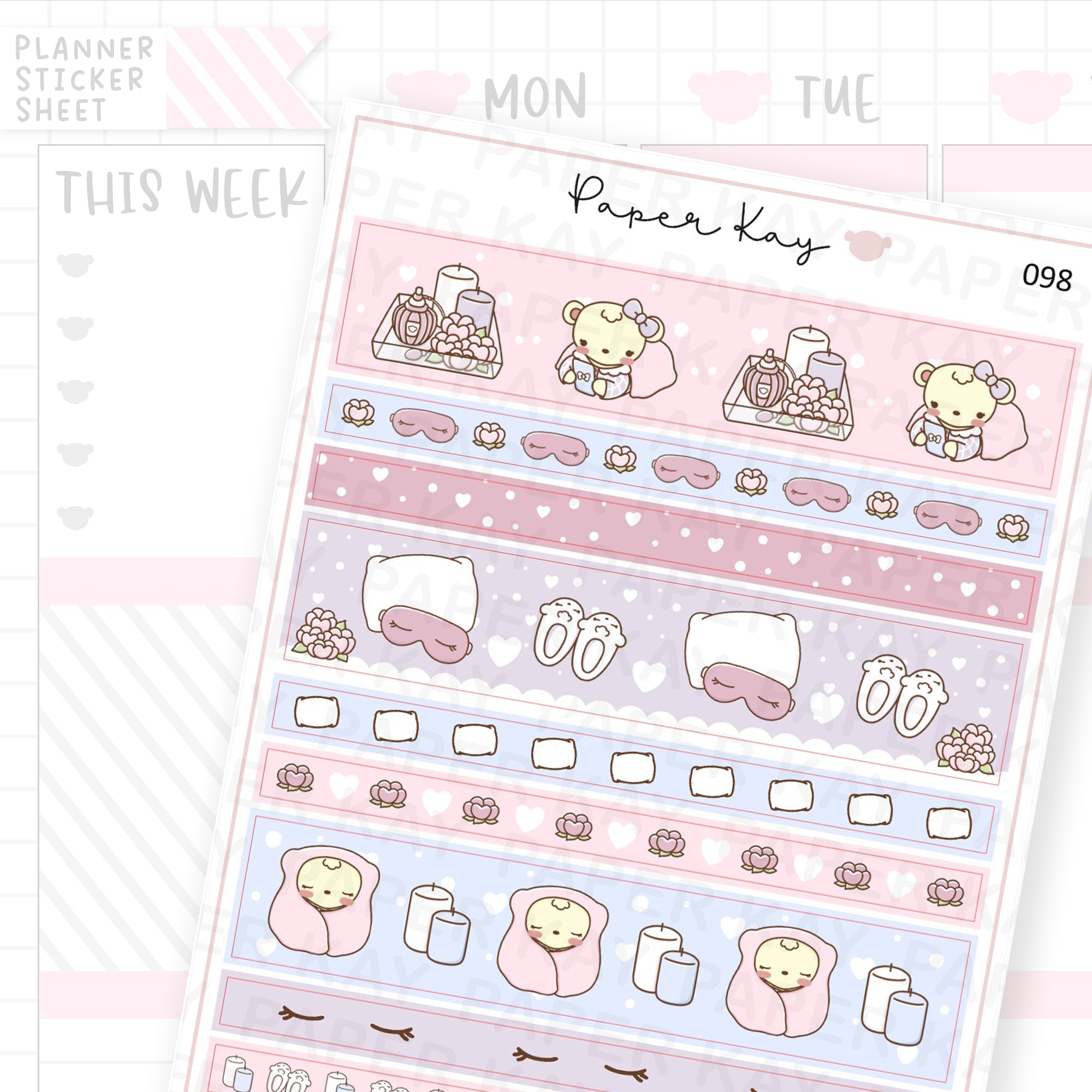 Lazy day, Washi Strip Sticker Sheet