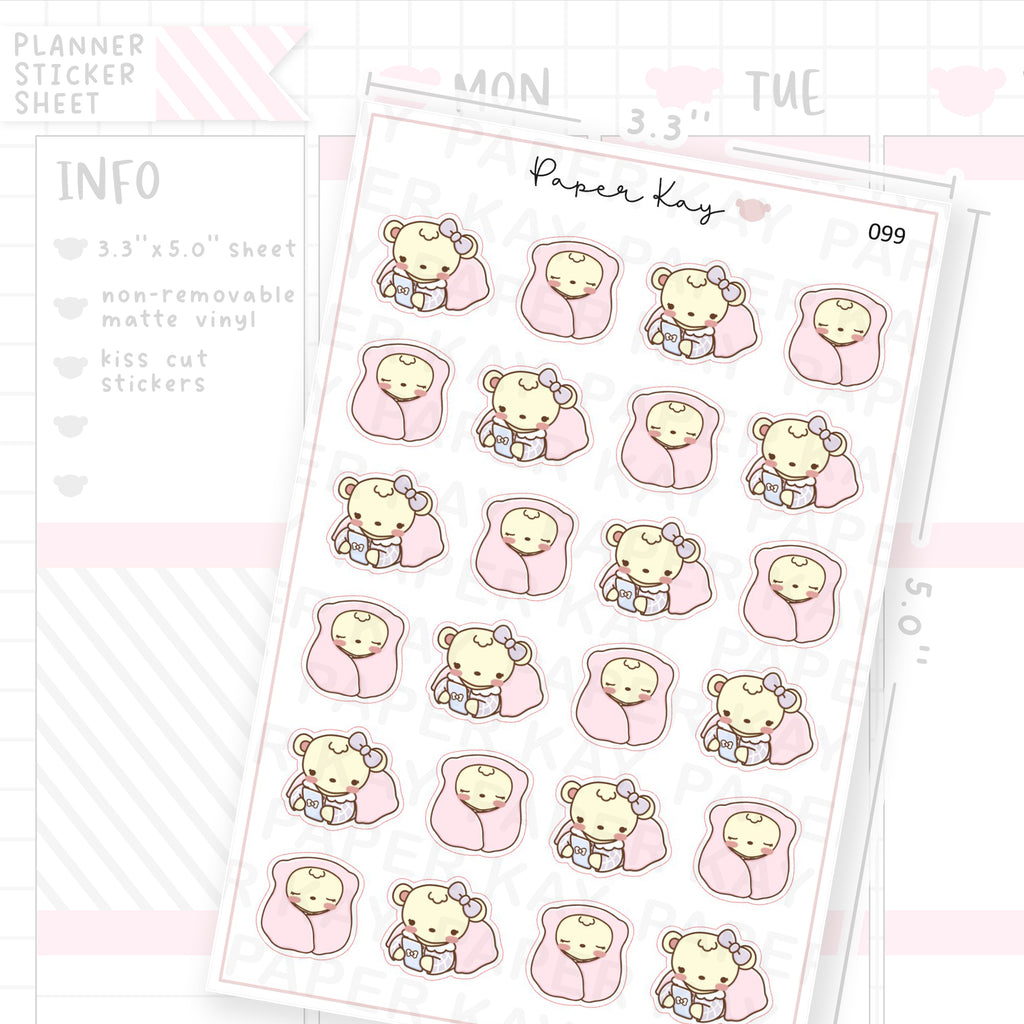 Cosy / Lazy Day Sticker Sheet