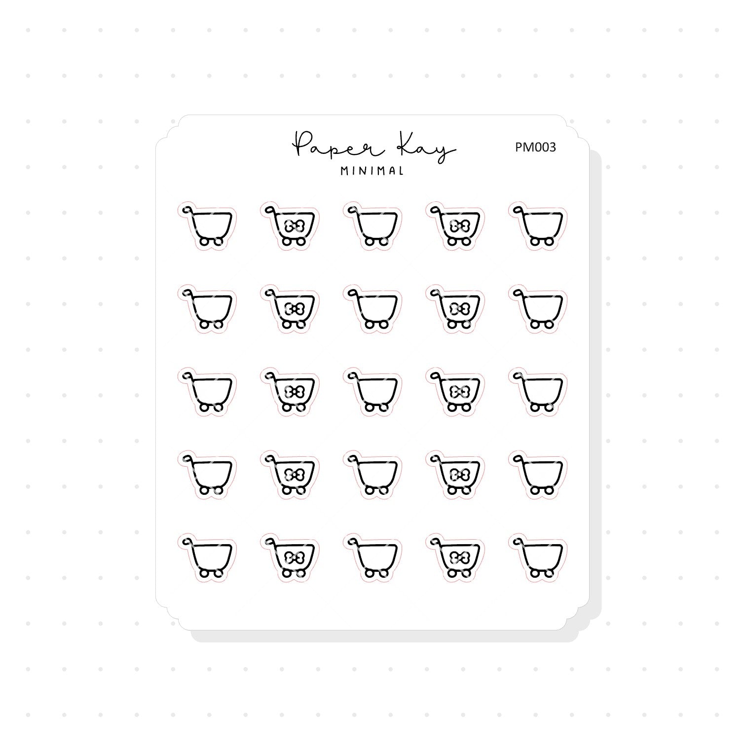 (PM003) Shopping Cart - Tiny Minimal Icon Stickers