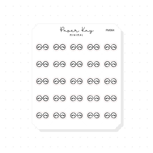 (PM064) Glasses / Opticians - Tiny Minimal Icon Stickers