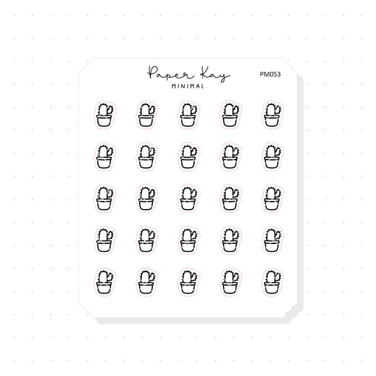 (PM053) Cactus / Succulent - Tiny Minimal Icon Stickers