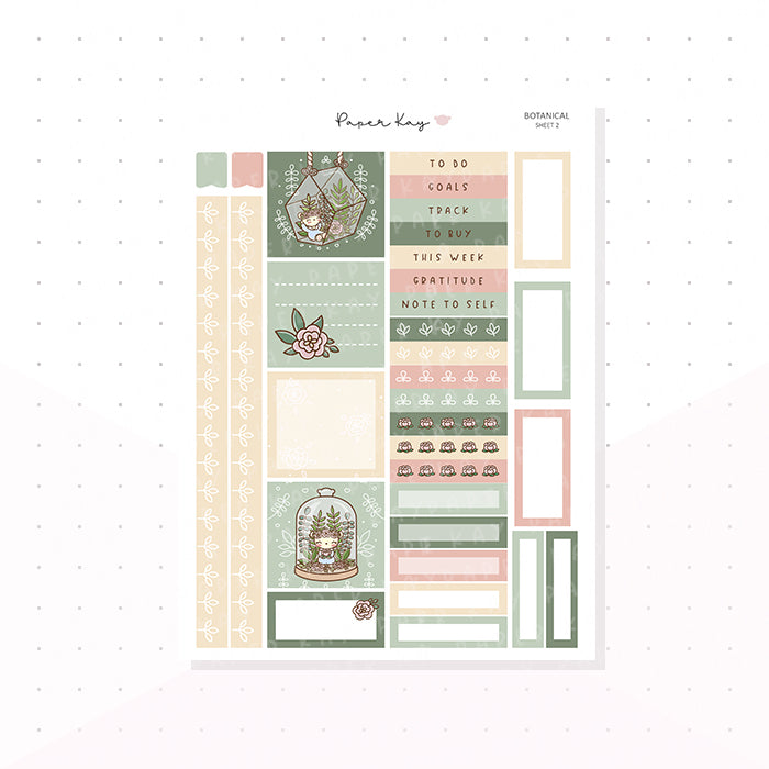 Botanical Hobonichi Cousin Kit - Planner Stickers
