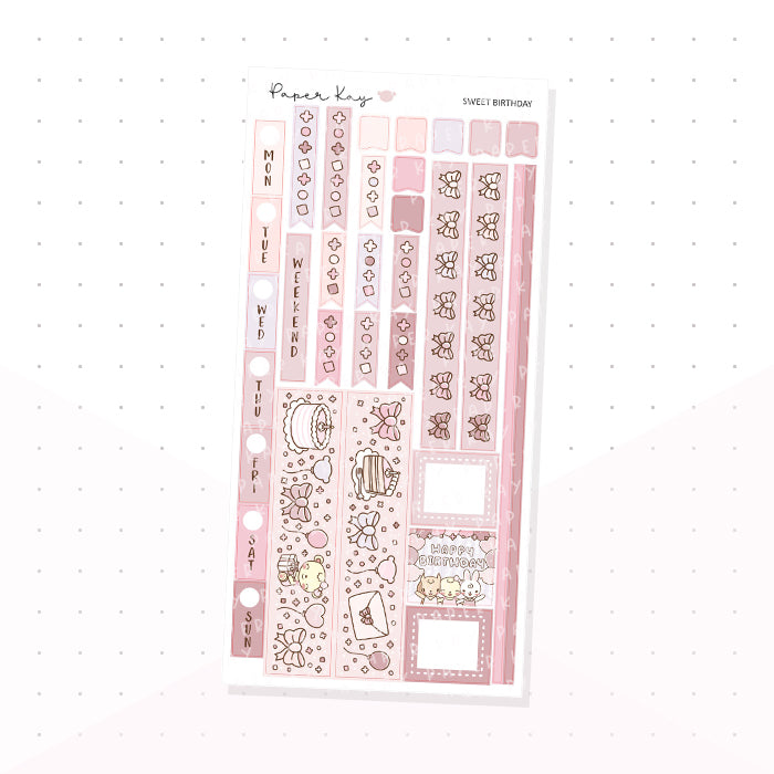 Sweet Birthday Hobonichi Weeks Kit - Planner Stickers