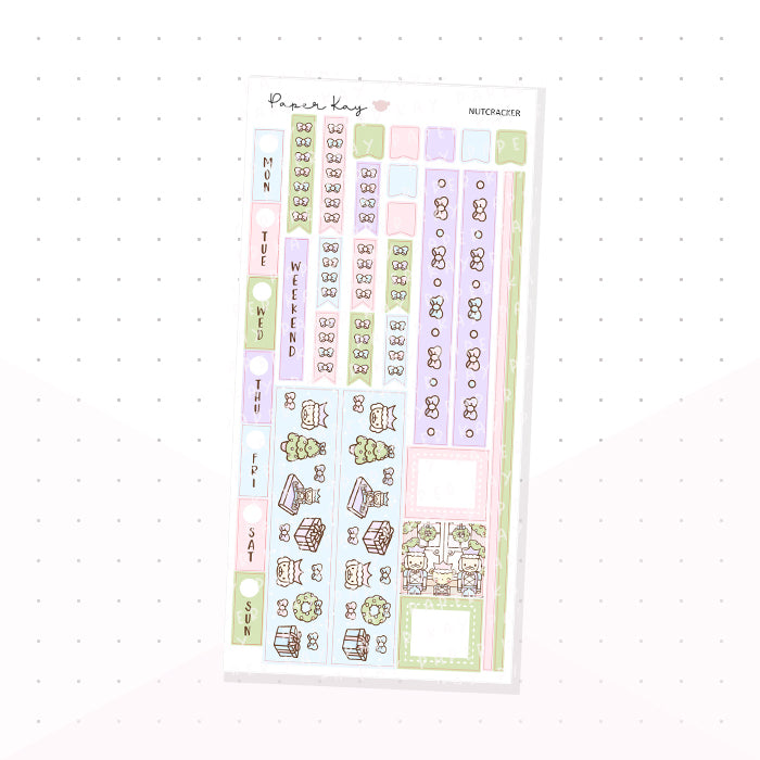 Pastel Nutcracker Hobonichi Weeks Kit - Planner Stickers