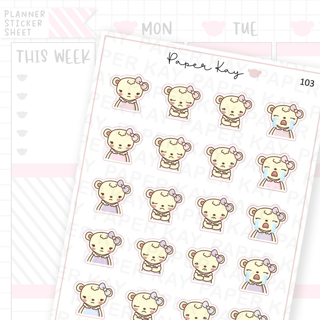 Sad / Upset Mood Sticker Sheet
