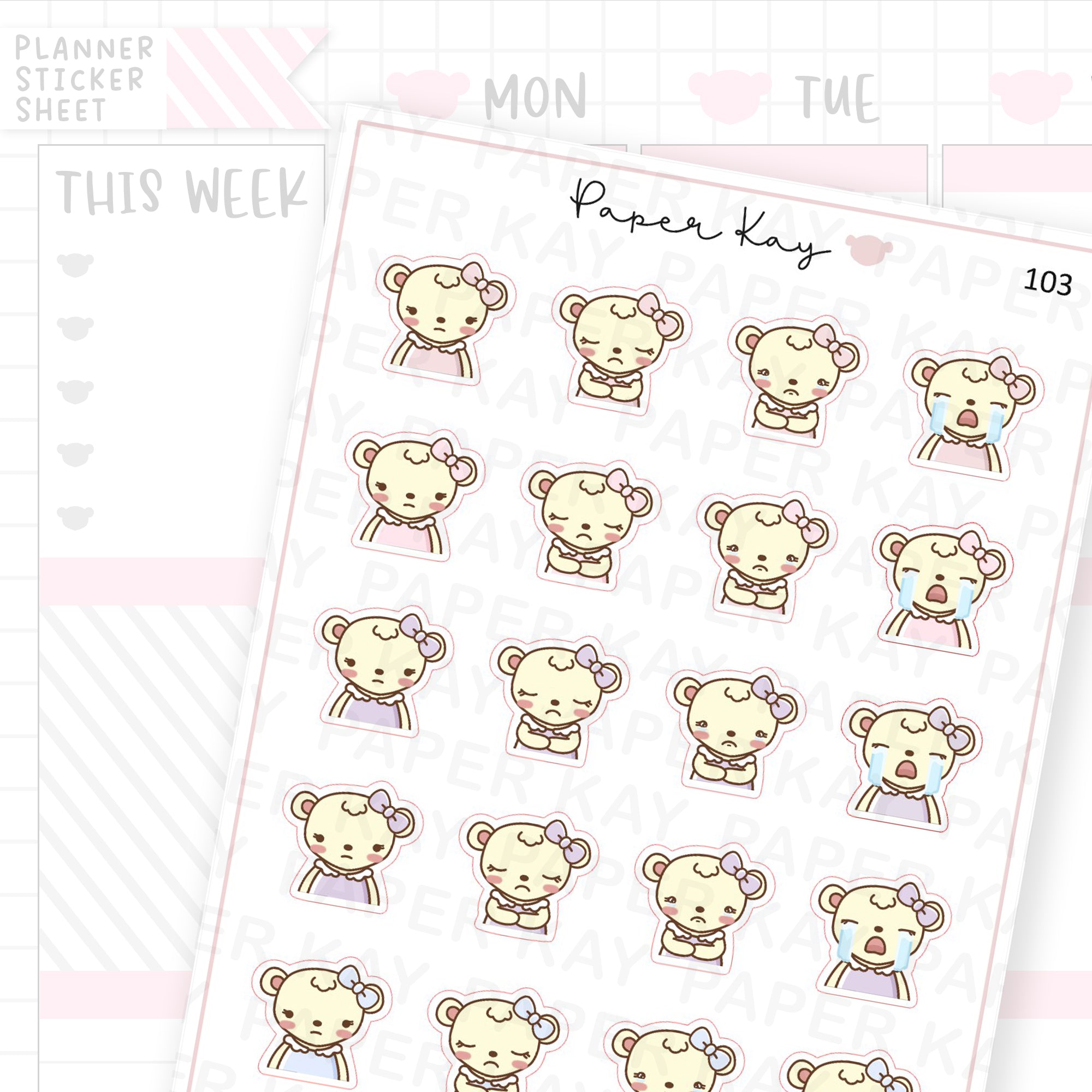 Sad / Upset Mood Sticker Sheet