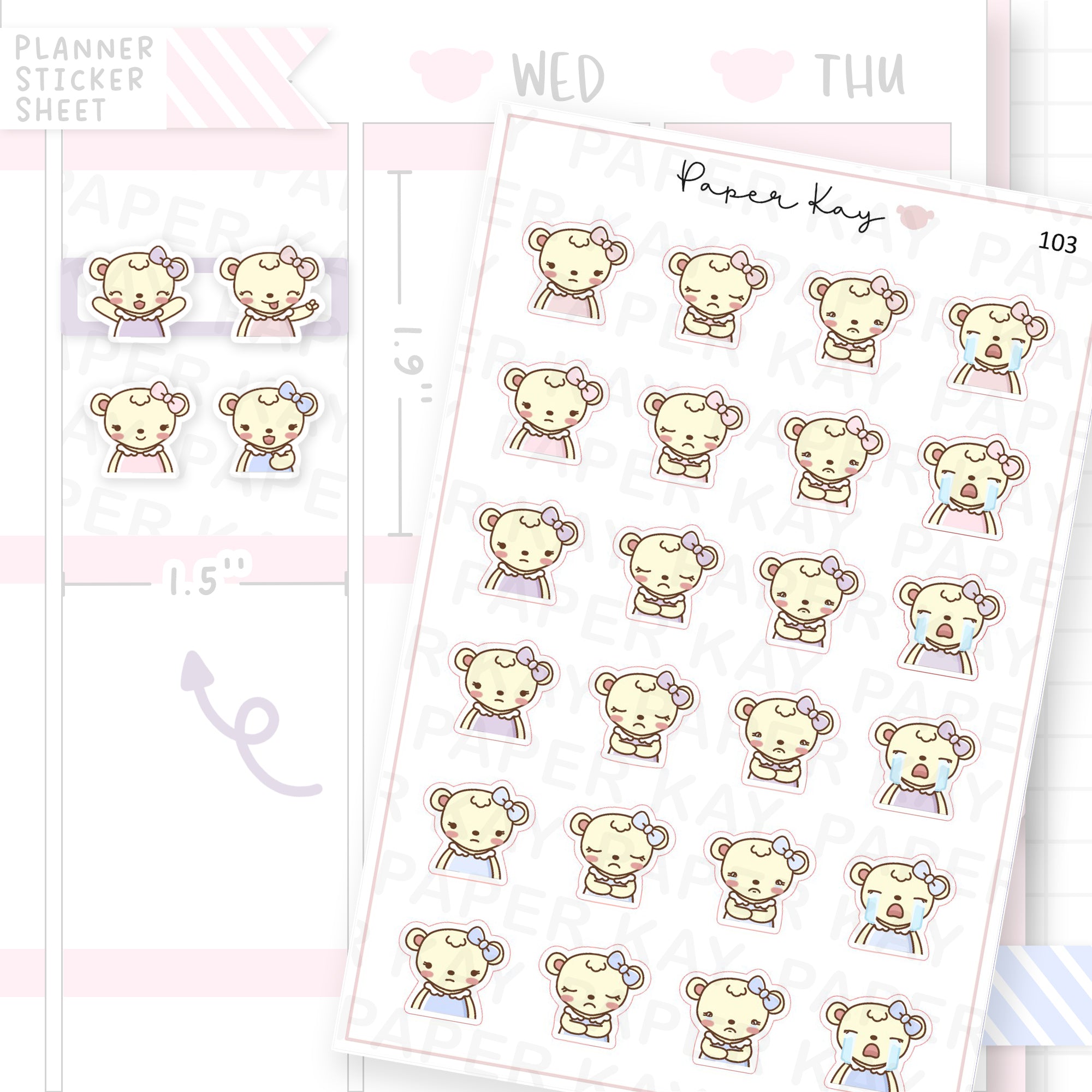 Sad / Upset Mood Sticker Sheet