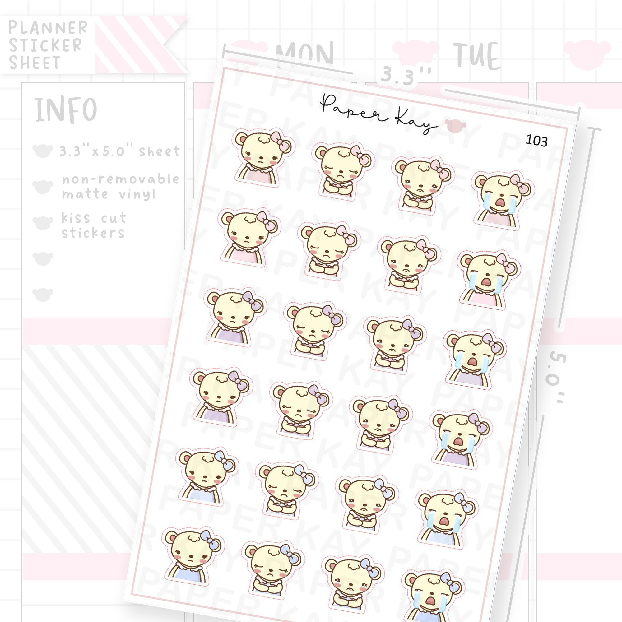 Sad / Upset Mood Sticker Sheet