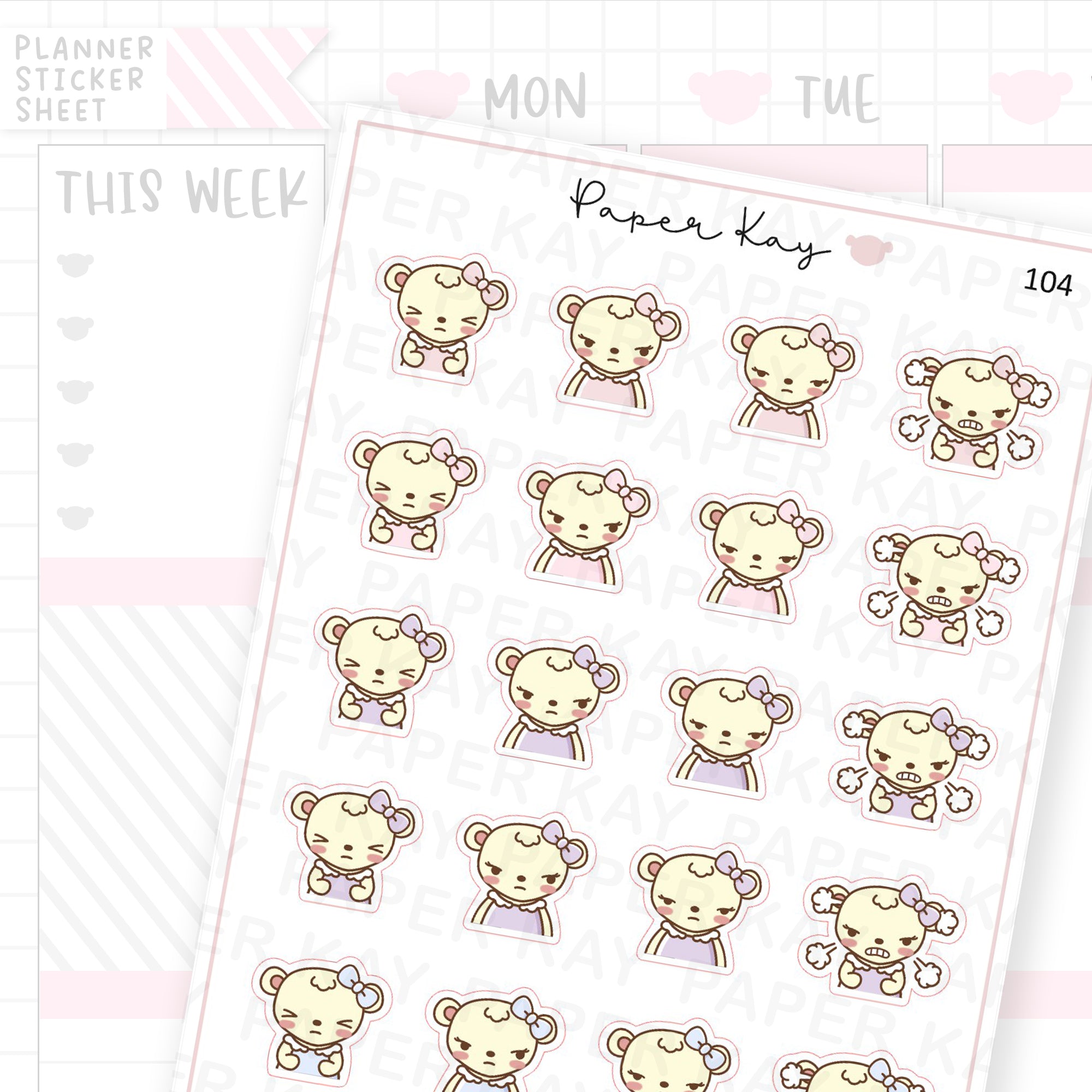 Frustrated / Angry Mood Sticker Sheet