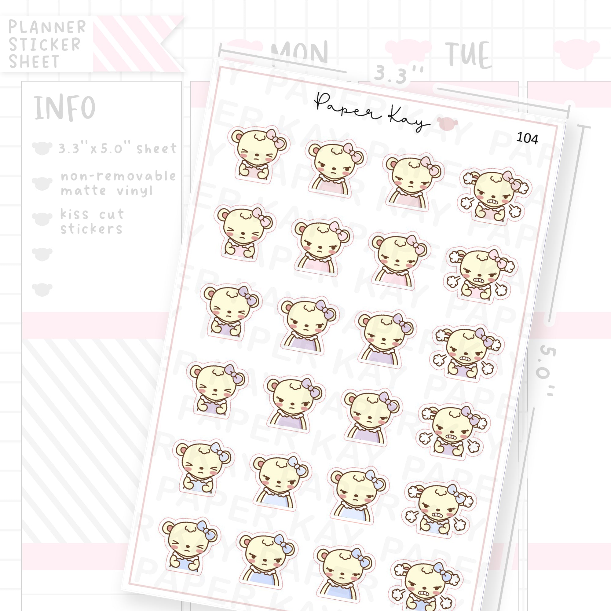 Frustrated / Angry Mood Sticker Sheet