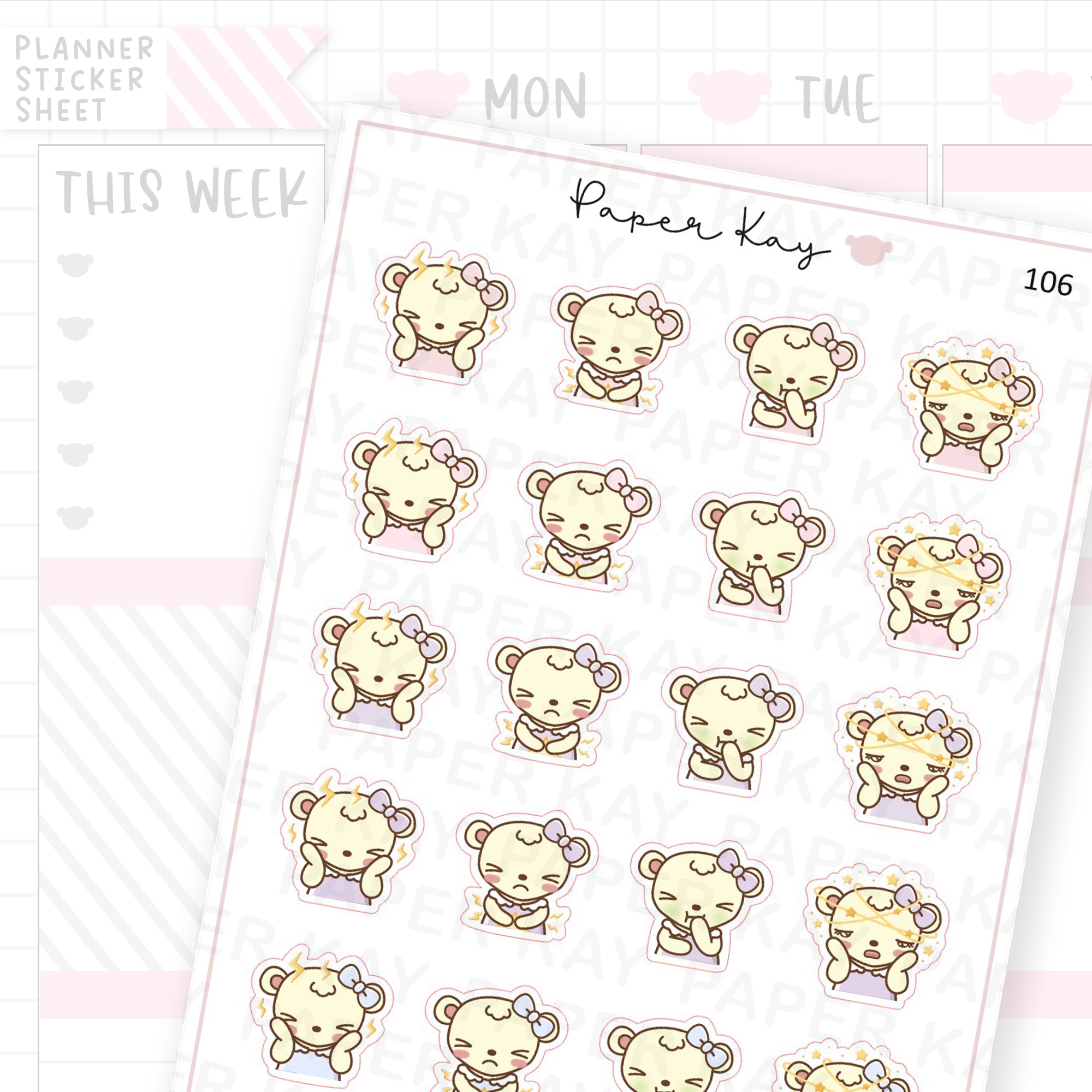 Unwell / Nauseated Mood Sticker Sheet