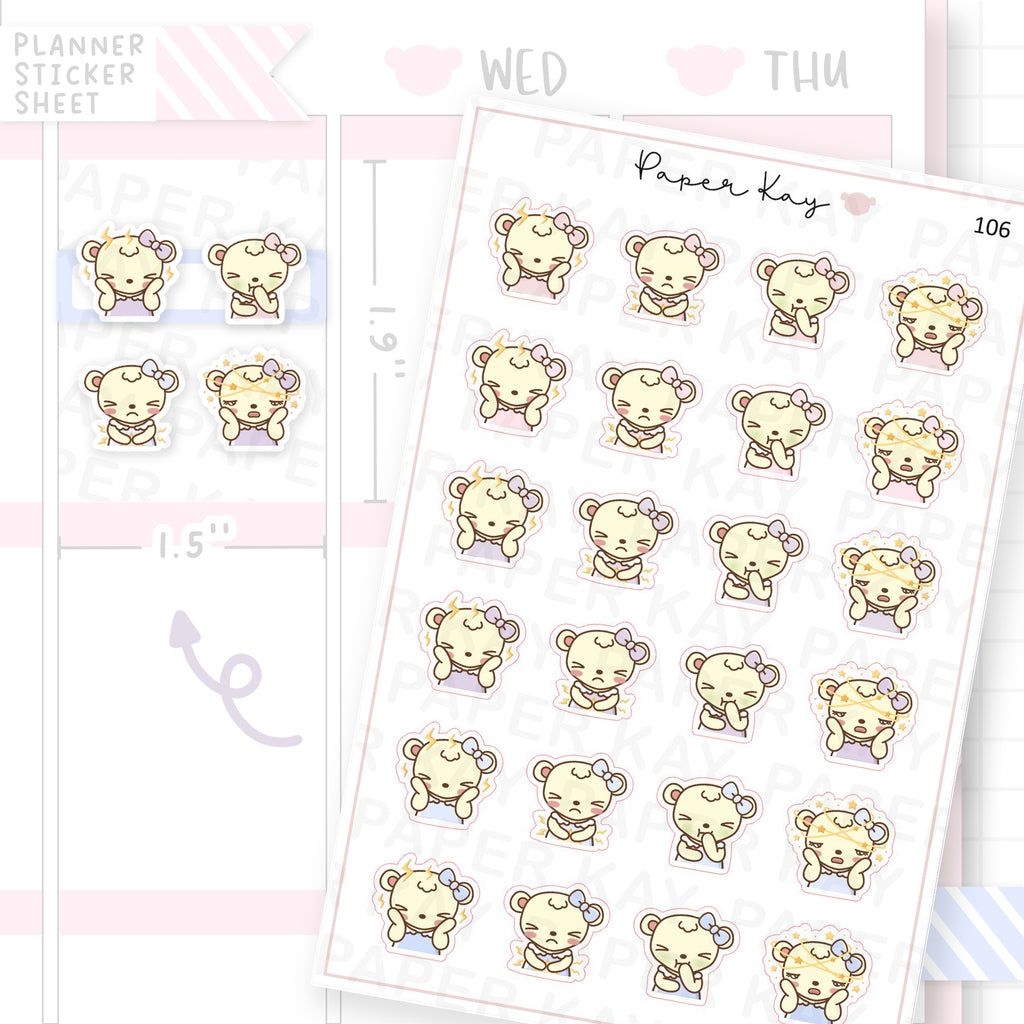 Unwell / Nauseated Mood Sticker Sheet