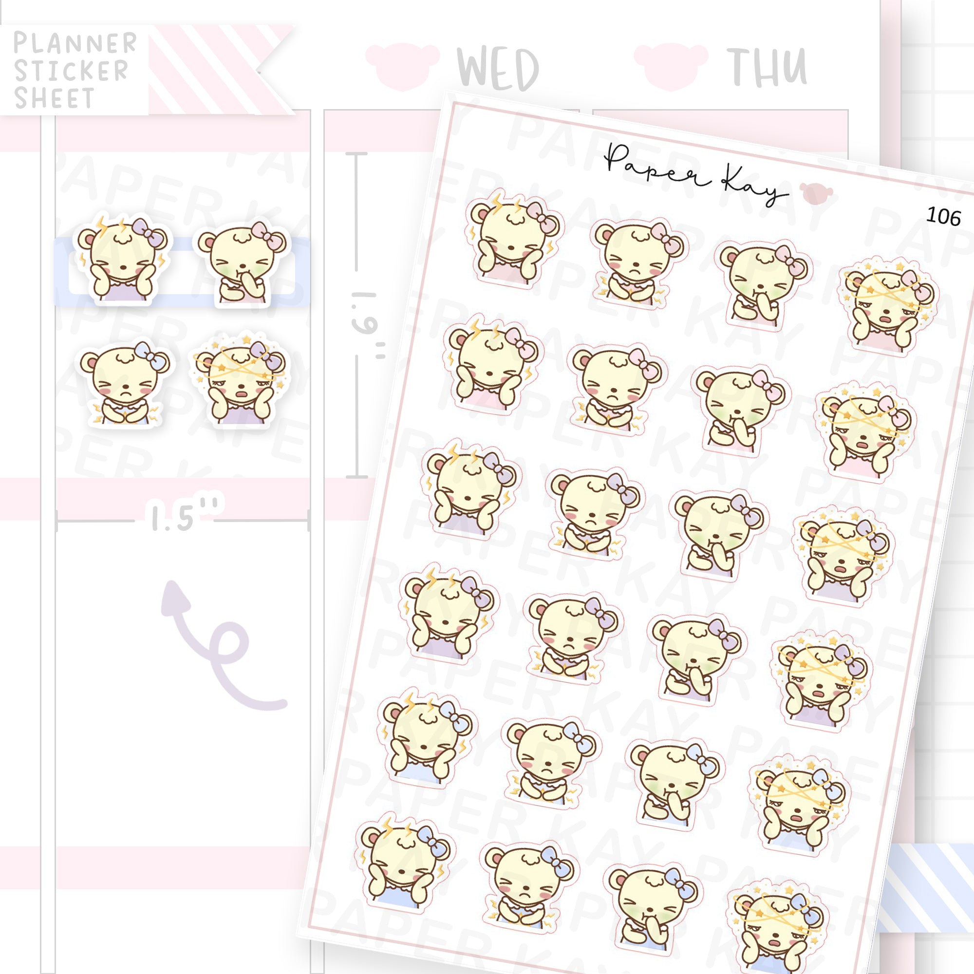 Unwell / Nauseated Mood Sticker Sheet