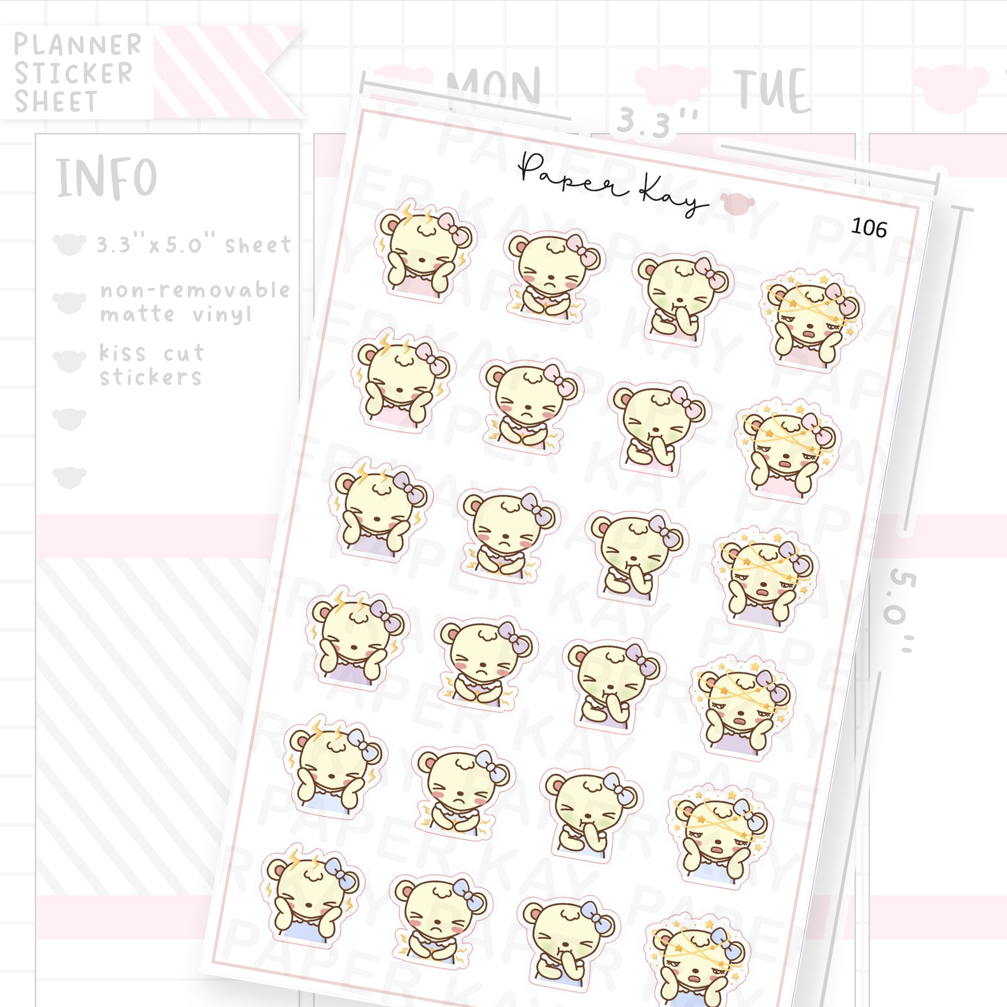 Unwell / Nauseated Mood Sticker Sheet