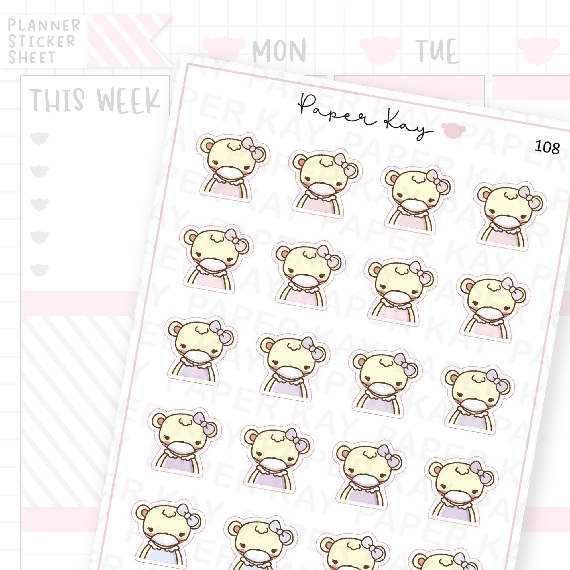 Face Covering / Face Mask Sticker Sheet – Paper Kay