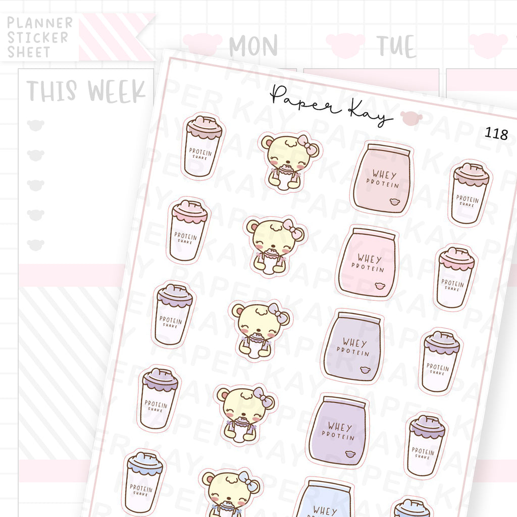 Protein Shake Sticker Sheet