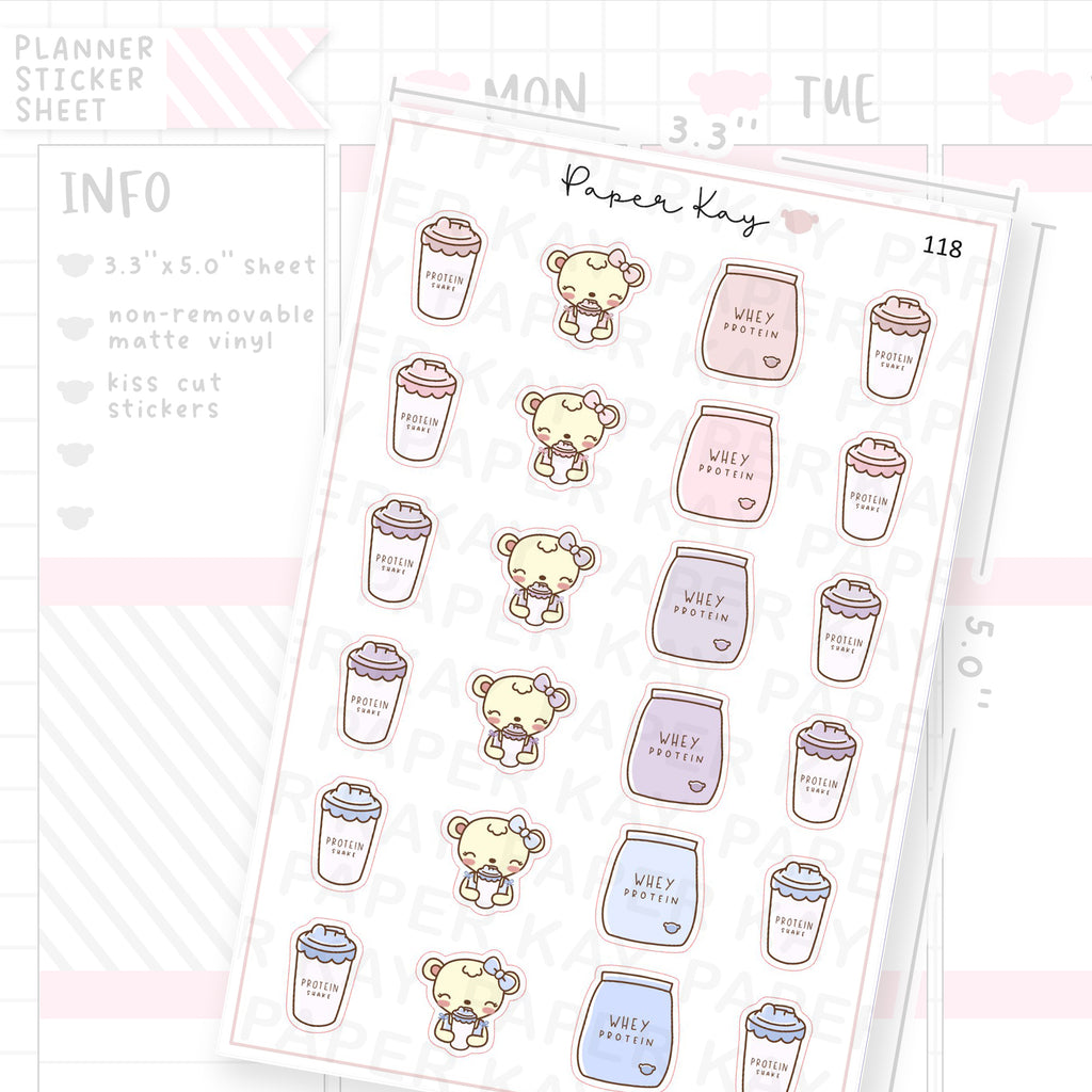 Protein Shake Sticker Sheet