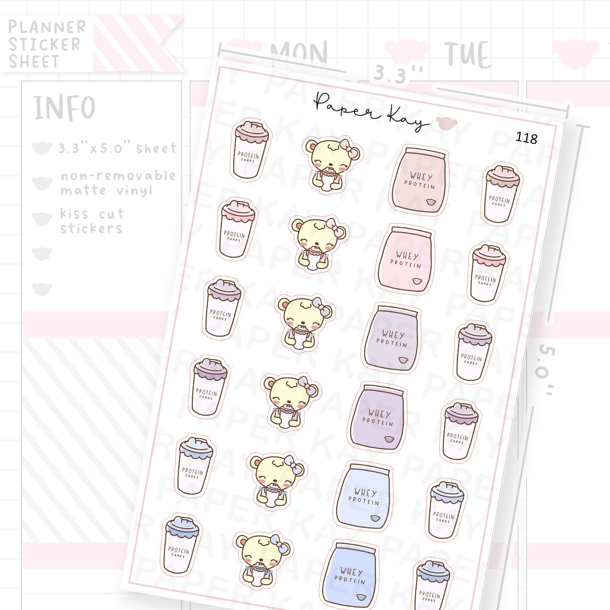 Protein Shake Sticker Sheet