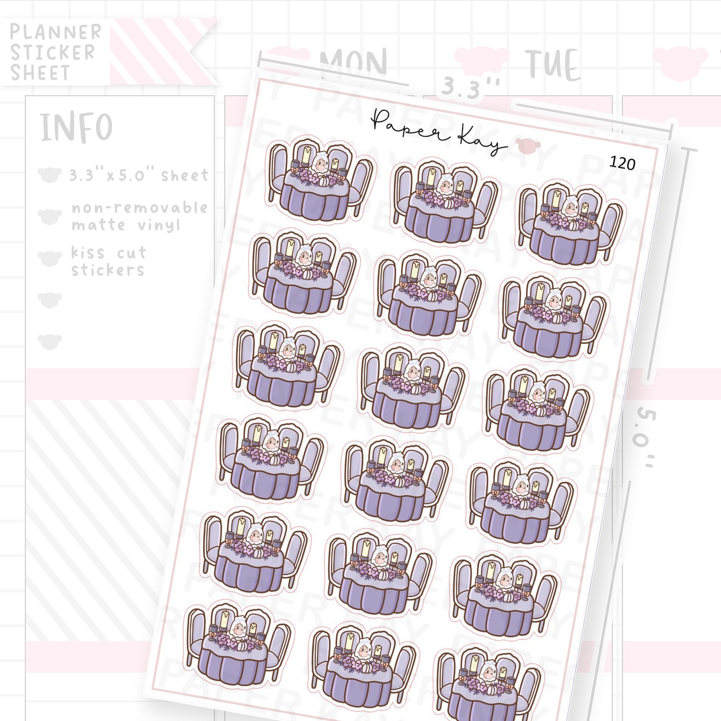 Spooky Dining Table Sticker Sheet