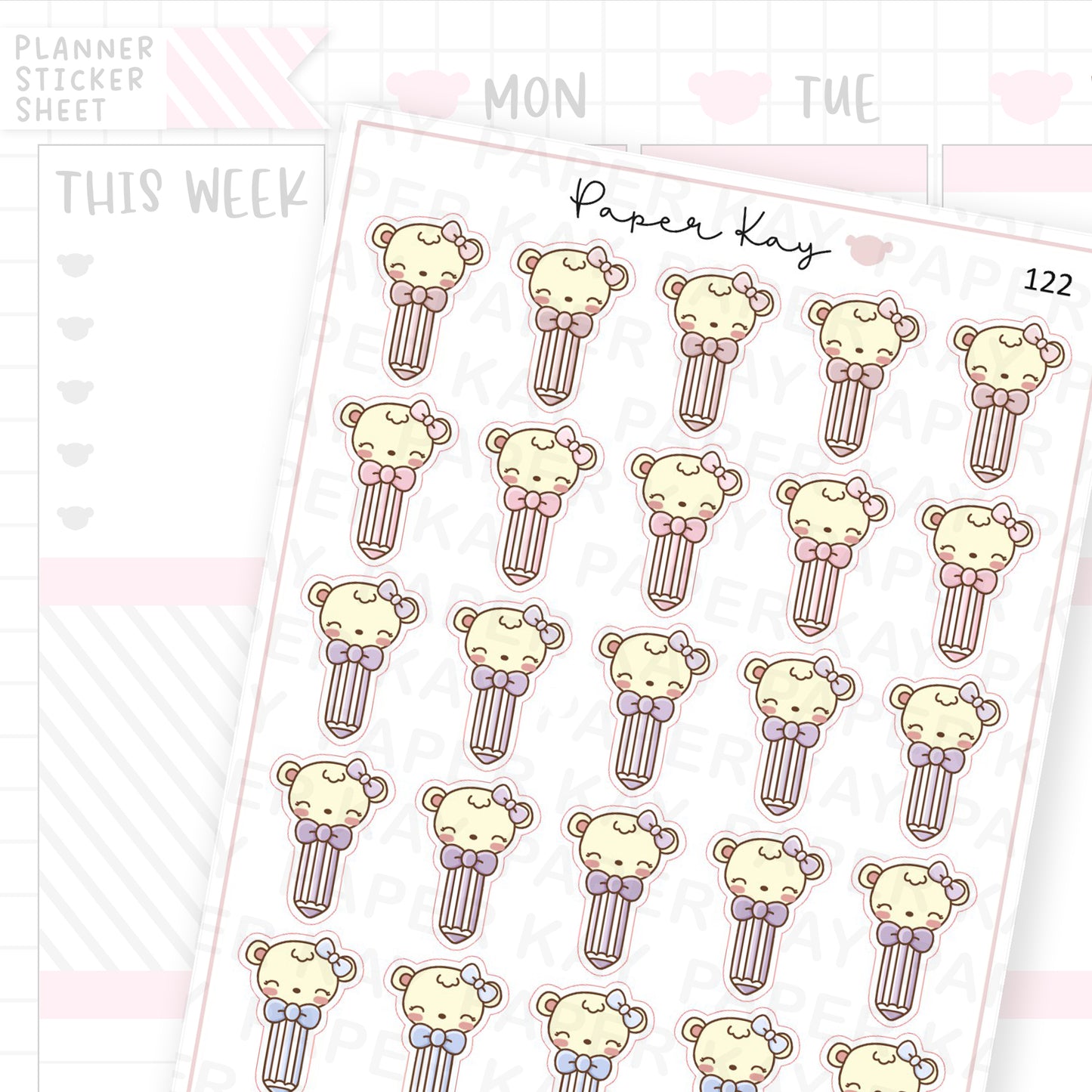 Pencil Sticker Sheet – Paper Kay