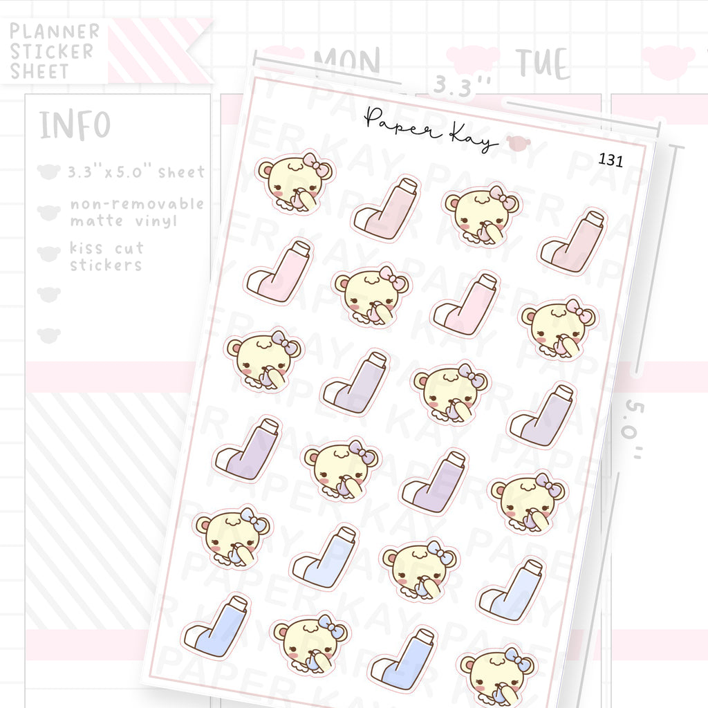 Inhaler / Asthma Tracker Sticker Sheet