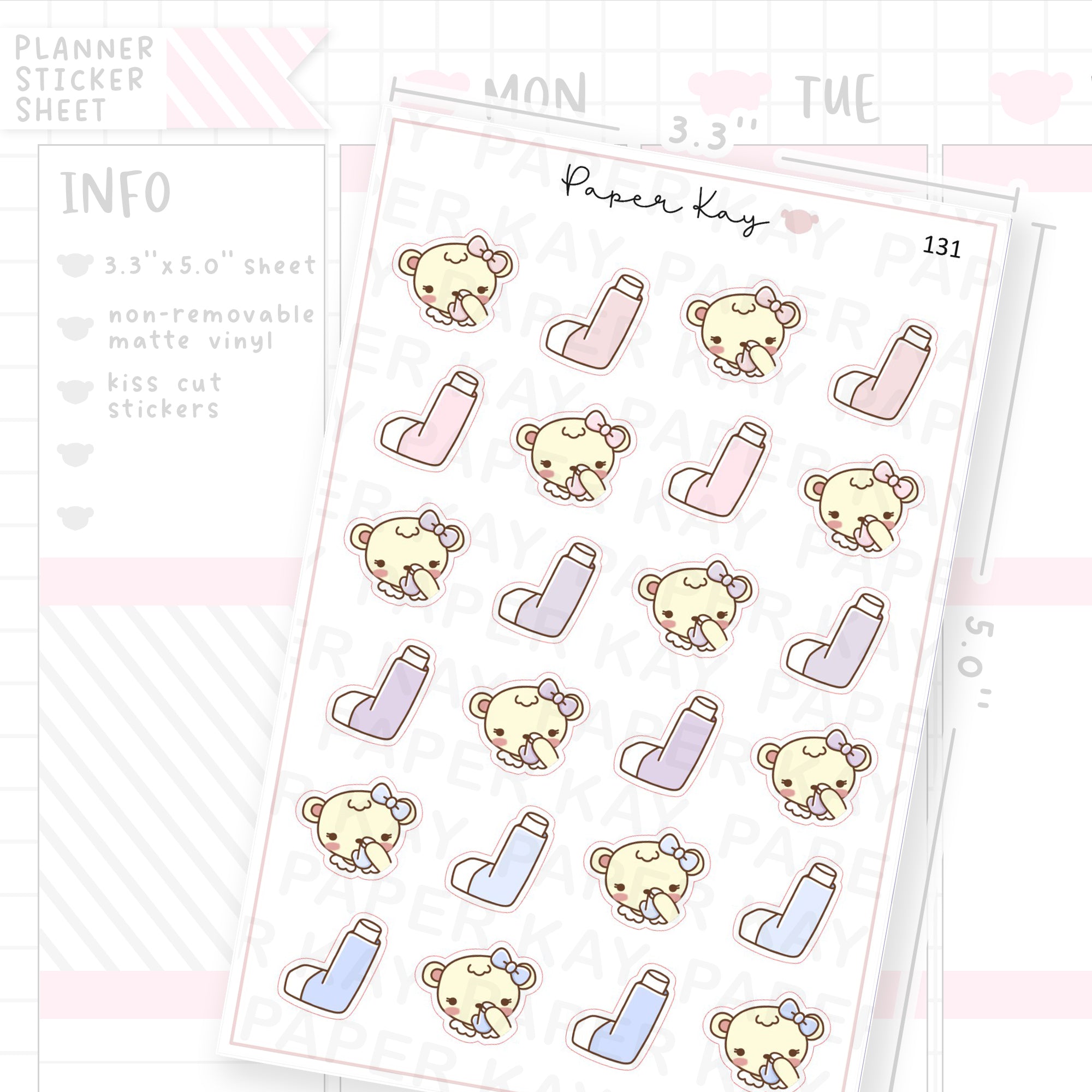 Inhaler / Asthma Tracker Sticker Sheet
