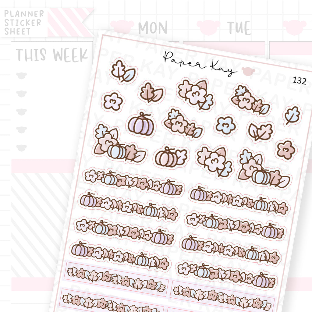 Pastel Fall Flower Header Sticker Sheet