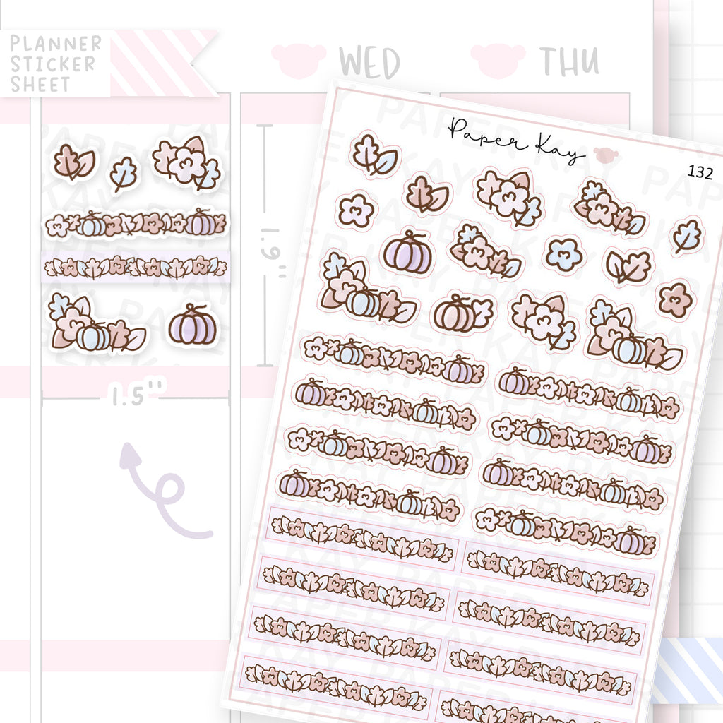 Pastel Fall Flower Header Sticker Sheet
