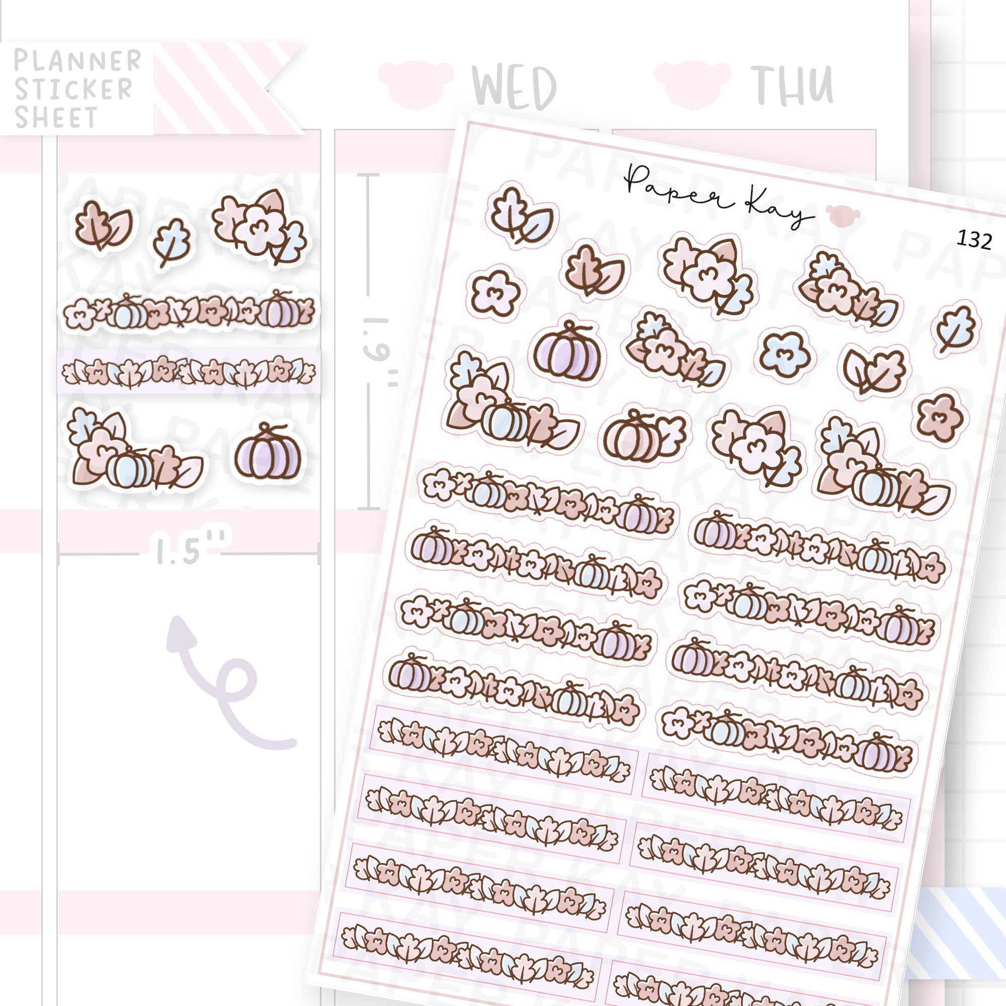 Pastel Fall Flower Header Sticker Sheet