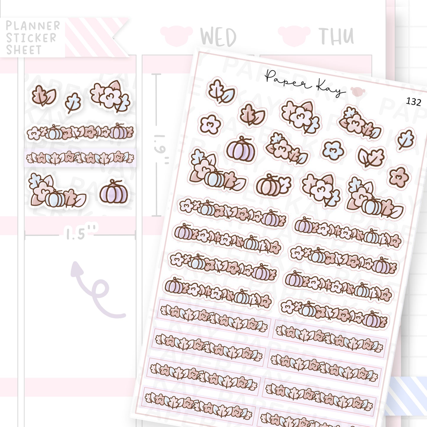 Pastel Fall Flower Header Sticker Sheet – Paper Kay