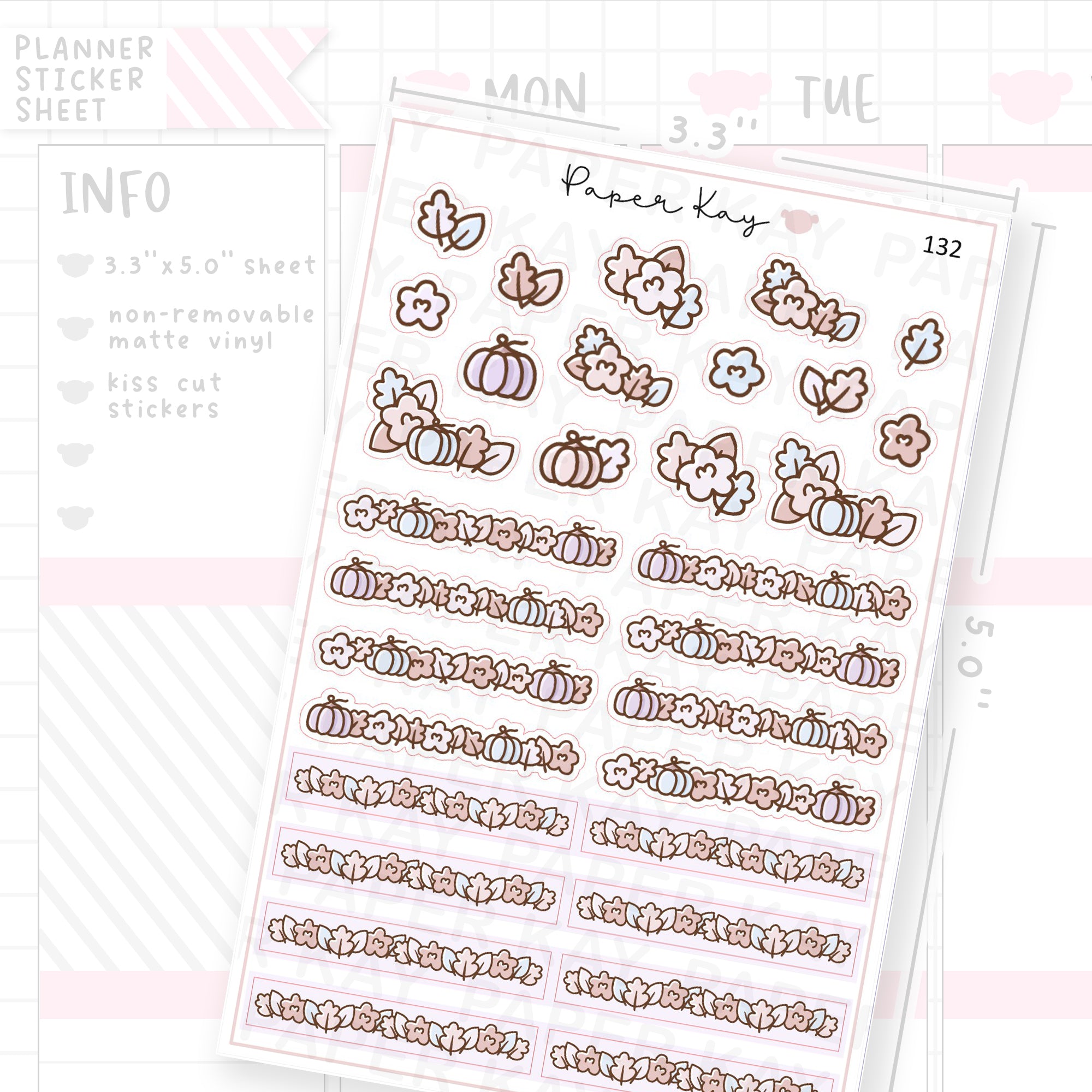 Pastel Fall Flower Header Sticker Sheet