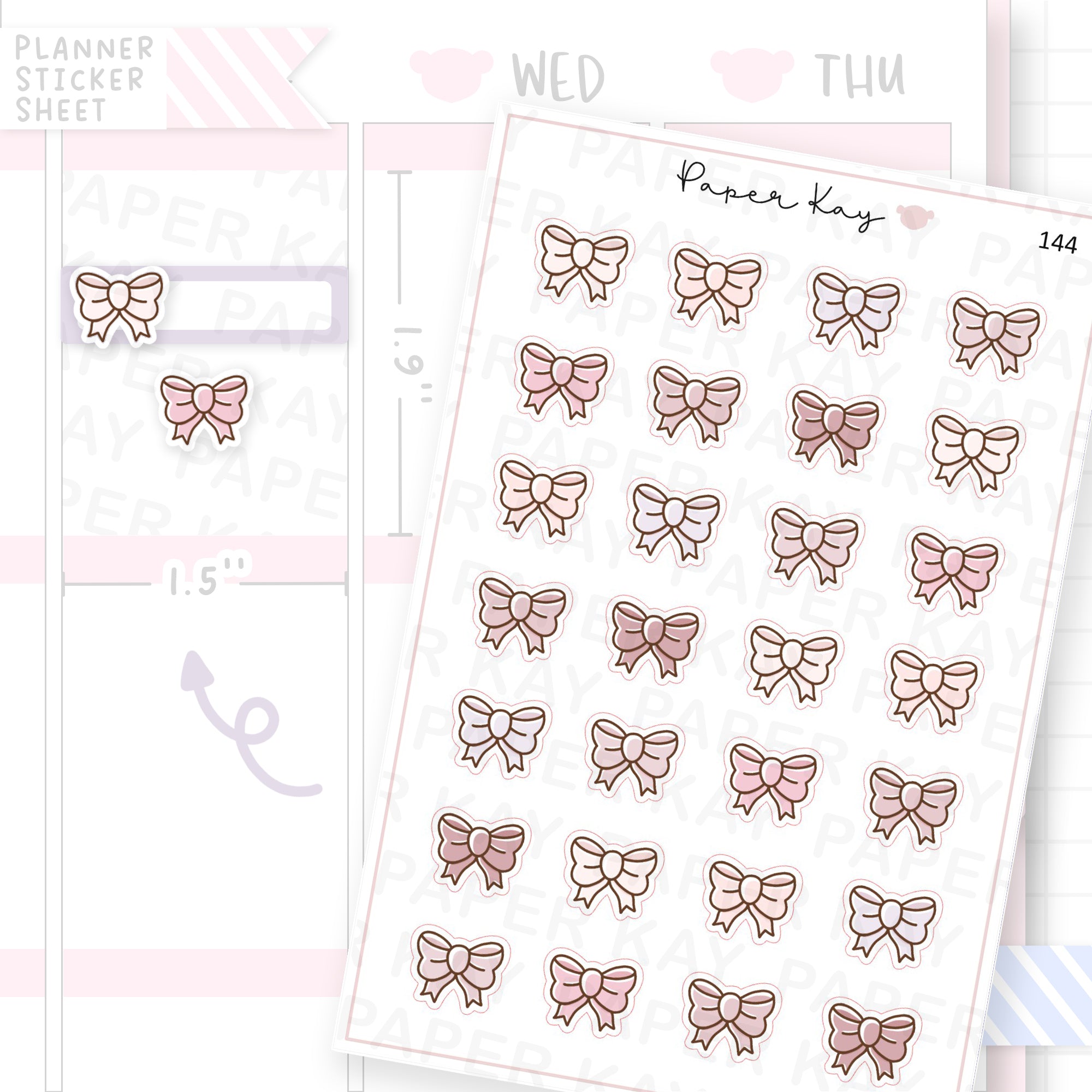 Sweet Birthday Bows Sticker Sheet