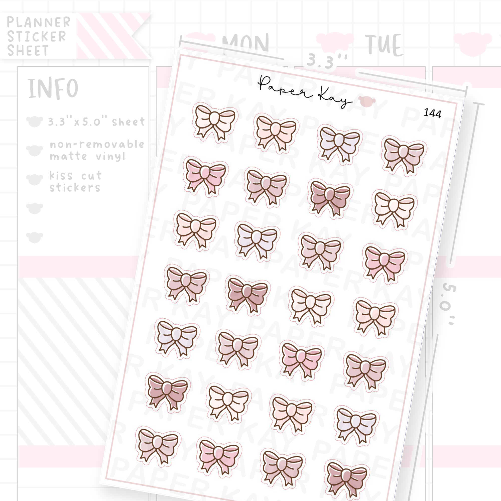 Sweet Birthday Bows Sticker Sheet