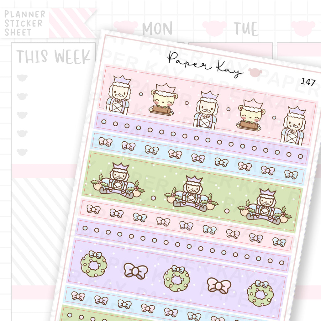 Pastel Nutcracker Washi Strip Sticker Sheet