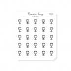 (PM059) Wine Glass / Alcohol - Tiny Minimal Icon Stickers