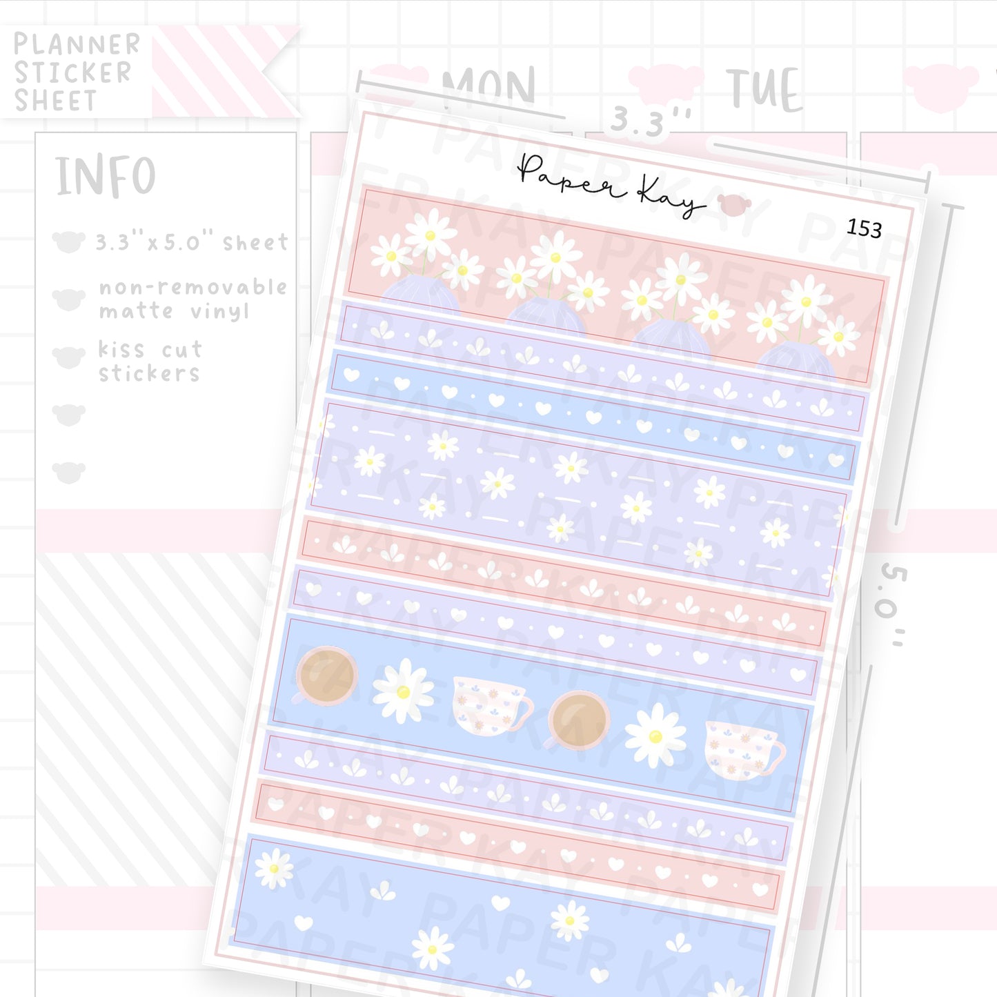 Mother's Day Washi Strip Sticker Sheet