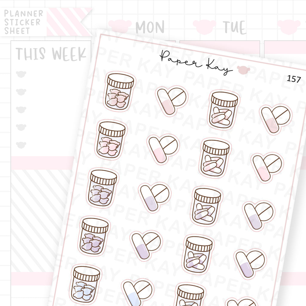 Medicine / Vitamins / Pills Sticker Sheet