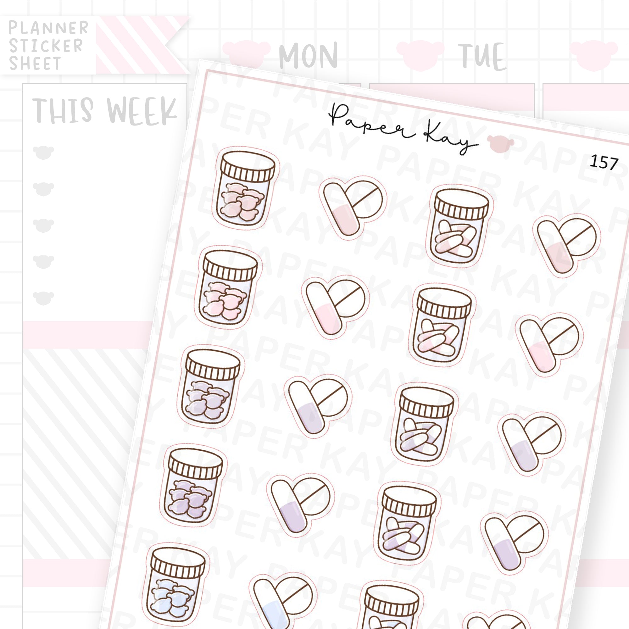 Medicine / Vitamins / Pills Sticker Sheet