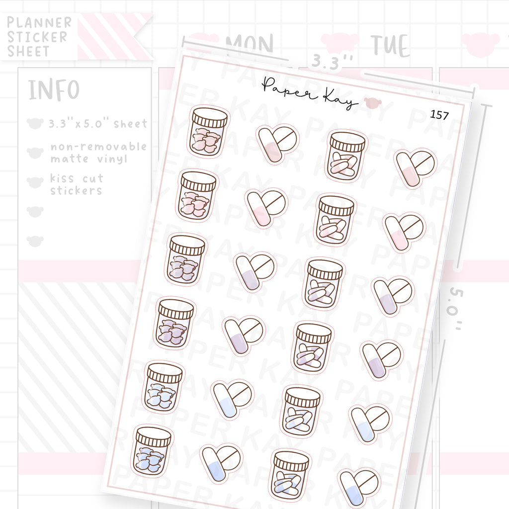 Medicine / Vitamins / Pills Sticker Sheet
